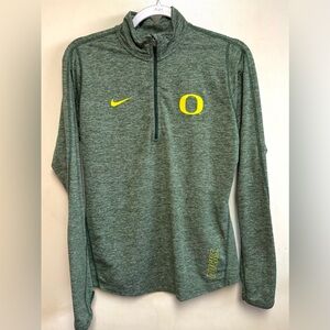 Nike Oregon Ducks  1/4 Zip Long Sleeve Dri Fit Green Pullover, Women’s Medium